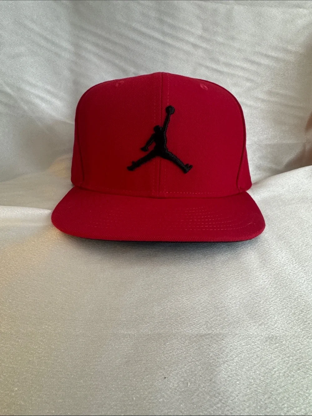New! Jordan Red Flat-Brim Hat with Black Jumpman